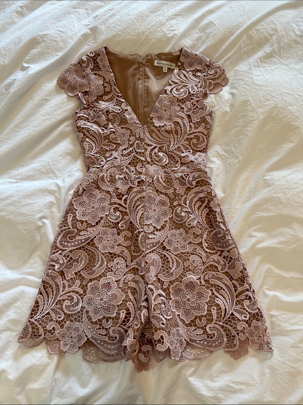 Dress the Population Dusty Rose Lace Romper